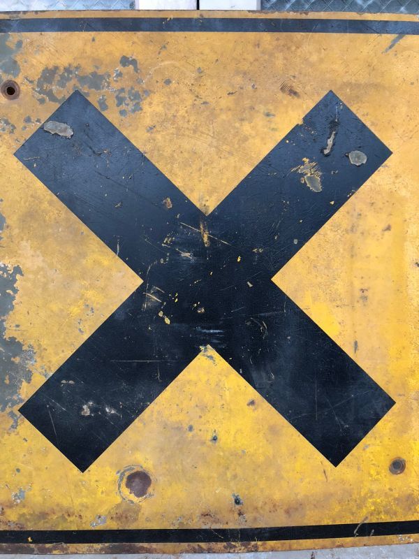 道路標識 看板 サイン アイアン ROAD SIGN STOP AHEAD RAILROAD