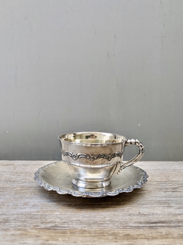 カップ＆ソーサー Pairpoint Mfg Co Quadruple Silver Plate