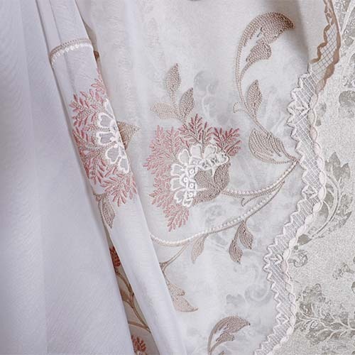 オーダー】ナチュラルエレガンス 裾カラーの刺繍レース CJ18325(ピンク