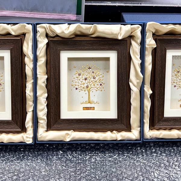 幸運を招く「金の成る木」純金アート（20cm 卓上サイズ）｜純金アート