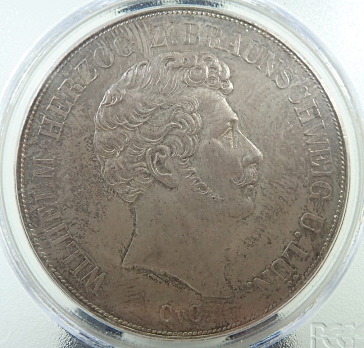 1843年鋳造、ドイツ、ブラウンシュバイク・ウォルフェンビュッテルの2