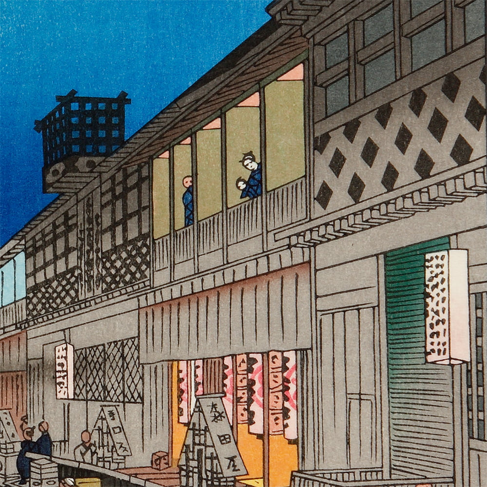 歌川広重「名所江戸百景 猿わか町よるの景」浮世絵木版画｜浮世絵工房