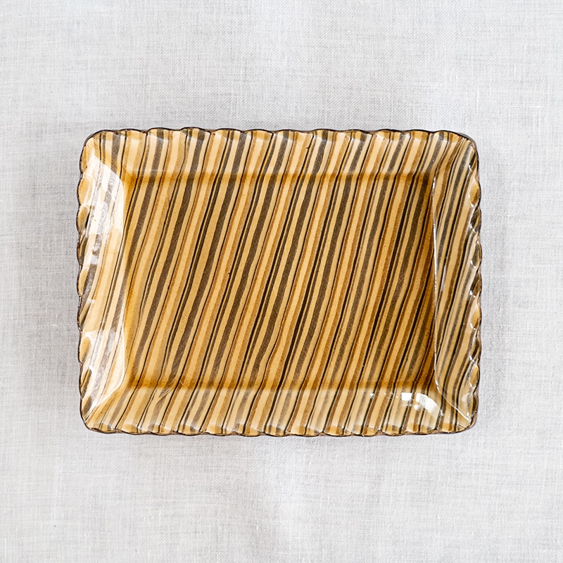 スリップウェア角プレート小(縞文様) 伊藤丈浩 | すべての商品