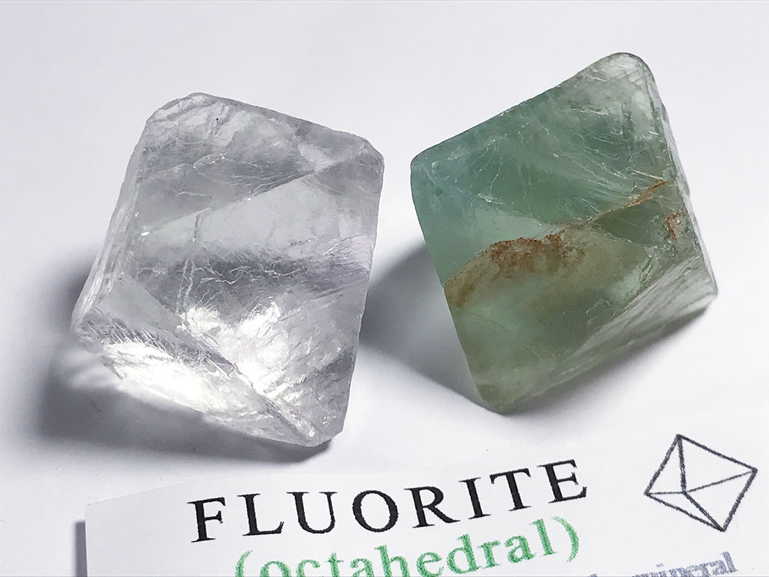 湖南省産 フローライト八面体(蛍石)2個セット/Fluorite