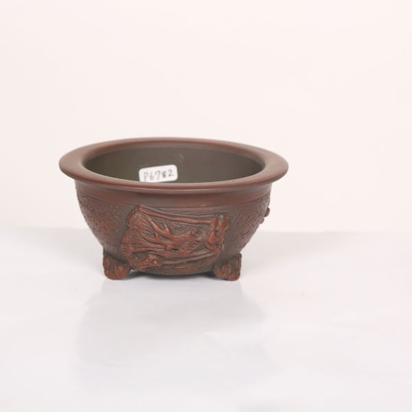 盆栽小鉢：美芸（常滑）丸エン付三面龍鉢 11.4cm | すべての商品