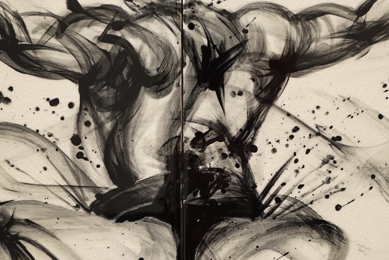 直筆陶墨画「塵手水(ちりちょうず)」 | 墨絵・陶墨画アーティスト 西元