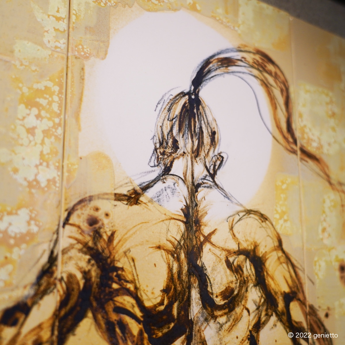 直筆陶墨画「克己不撓」 | 墨絵・陶墨画アーティスト 西元祐貴 Yu-ki