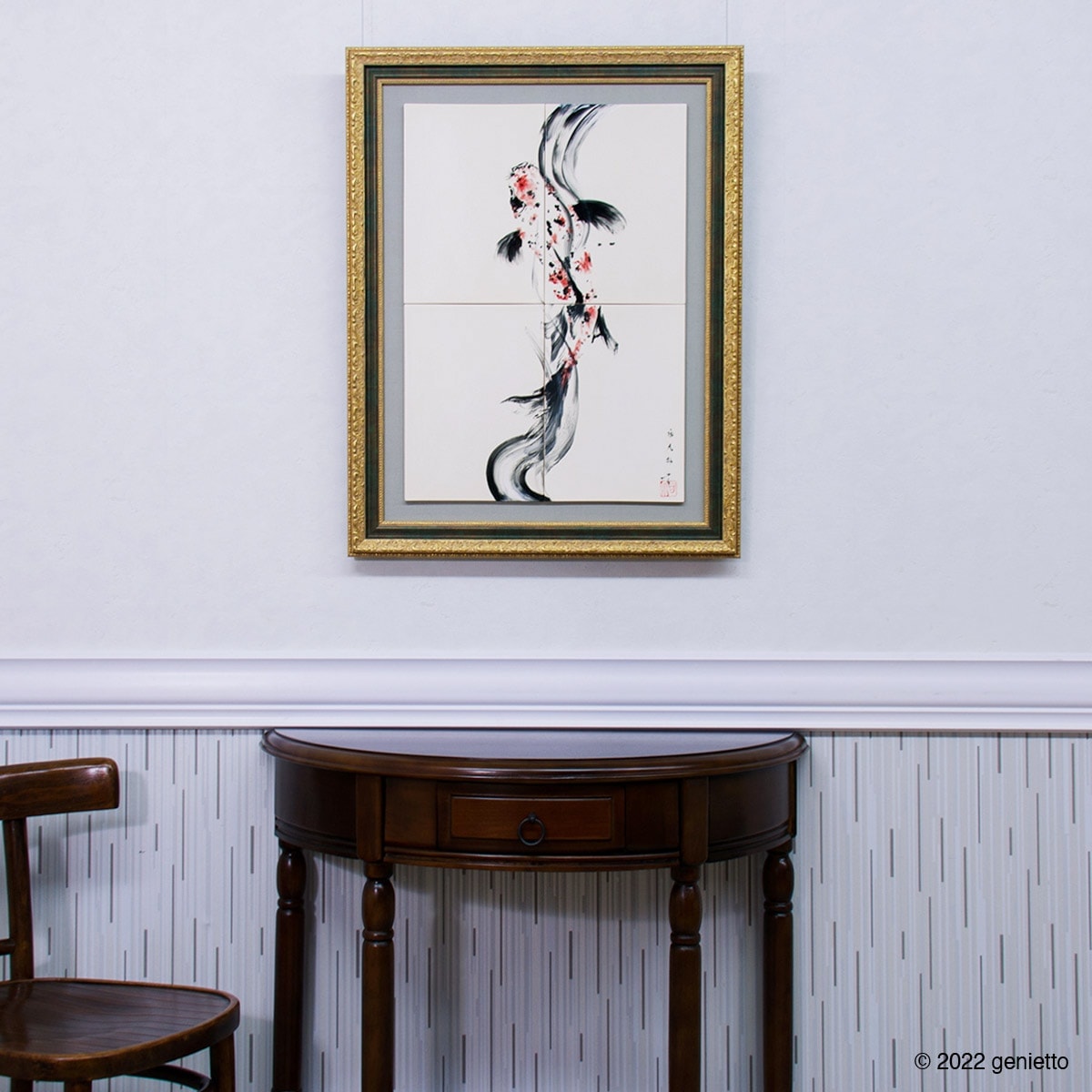 直筆陶墨画「華泉天観」 | 墨絵・陶墨画アーティスト 西元祐貴 Yu-ki