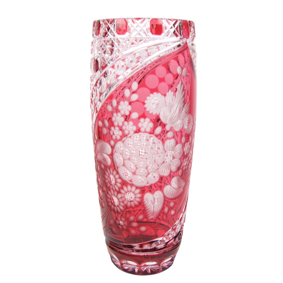 マイセンクリスタル ミスティックフラワー 色被せ花瓶 (ブルー) F504