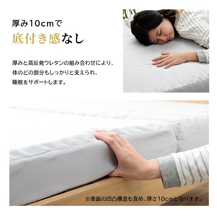 高反発マットレス プロファイルウレタン 三つ折り 190N セミシングル