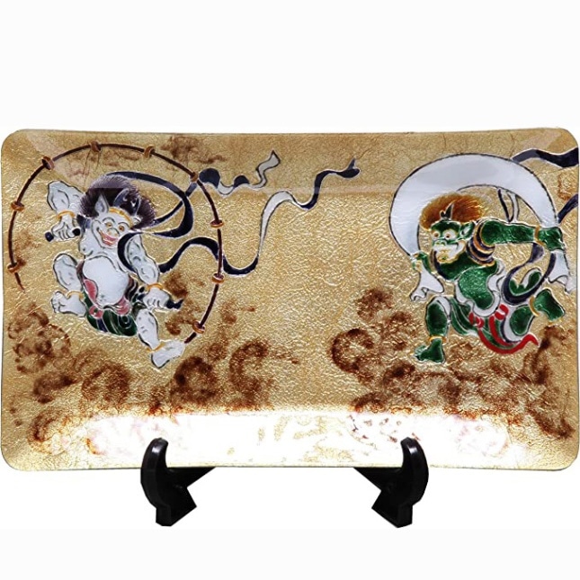 七宝焼き 飾皿 06風神雷神 | 飾皿 角形 | 伝統工芸品・和風記念品 通販