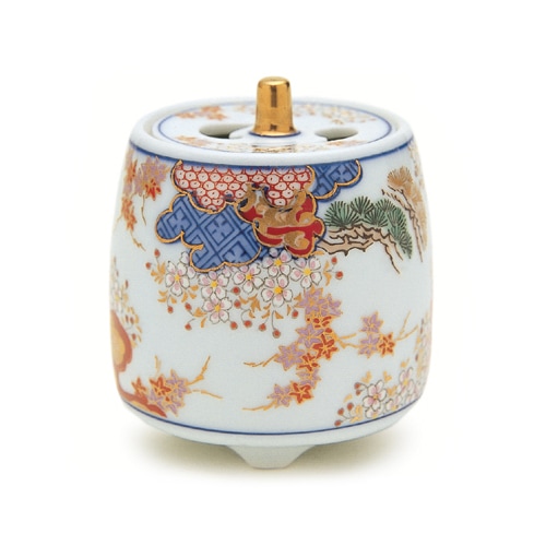 香器『香炉【春秋文(しゅうじゅうもん) [筒型]/其泉】木箱入[有田焼