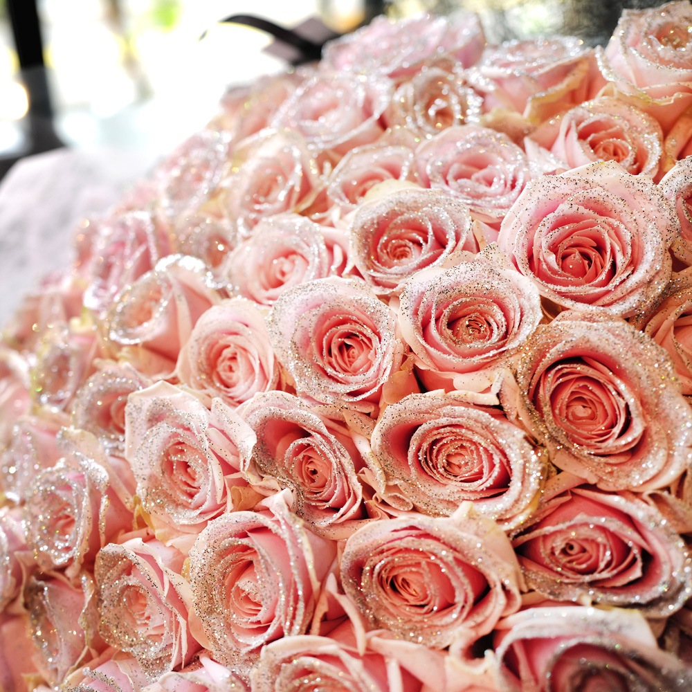 キラキラピンクローズ 108本の花束 | バラ・生花,ピンクローズ,花束