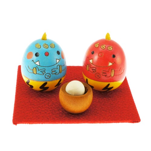 赤鬼 【 たまご こけし 】 節分 鬼 寅 柄 プレゼント ギフト かわいい