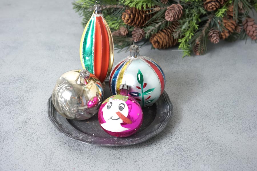 アンティーク クリスマスオーナメント 吹きガラス アソートセットG gx