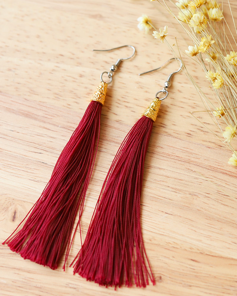 tesoro / タッセルピアス/レッド [メール便対象品]｜テソロ(tesoro