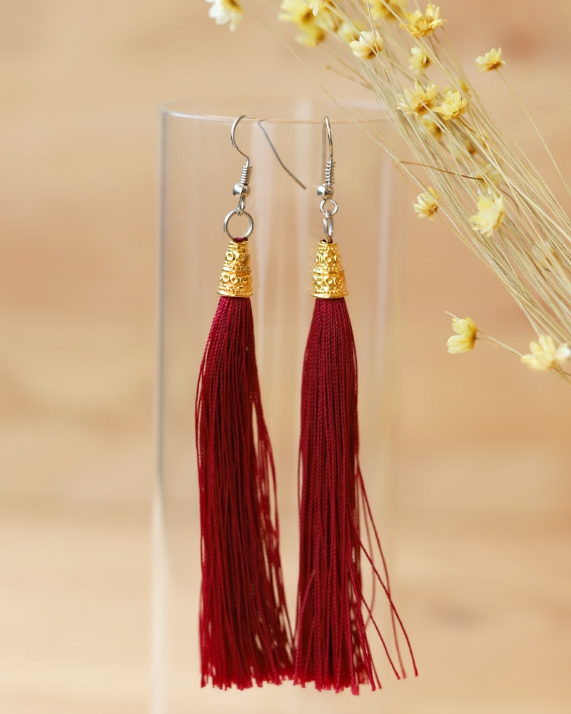 tesoro / タッセルピアス/レッド [メール便対象品]｜テソロ(tesoro