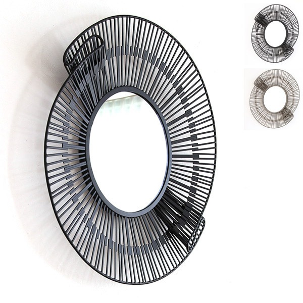 PIN デザイン ミラー WAVE 壁掛け 鏡 おしゃれ 円形 インテリア