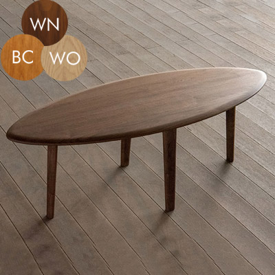 ユーロ 楕円形 リビングテーブル 幅115cm ウォールナット オーク