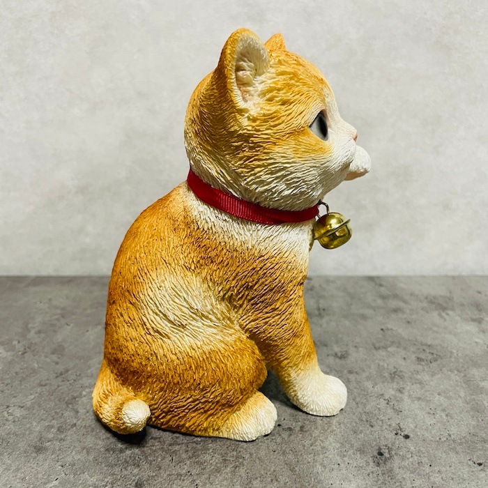 かわいい 置物 左手を上げる茶トラ白招き猫 商売繁盛 縁起物 woobia