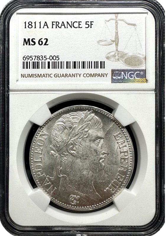 銀行振込割引なし】【会員様割引なし】【高鑑定】フランス 1811年 5