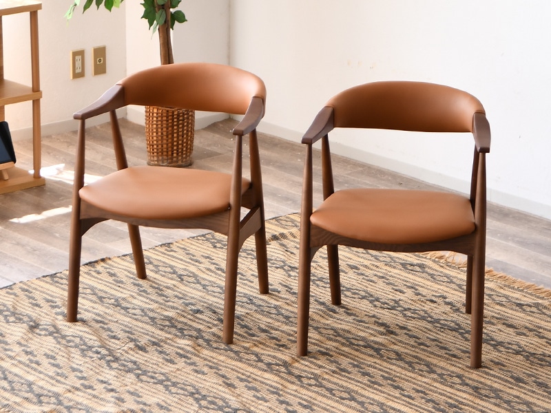 ダイニングチェア 2脚セット 肘置き付き 肘付き チェア2脚セット 完成