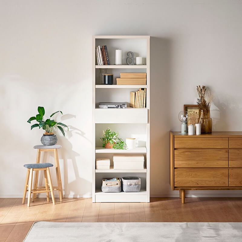 大川家具】書棚 60cm幅 リーブル ナチュラル/ブラウン/ホワイト [中村