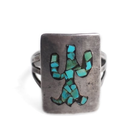 1940s Vintage Navajo ナバホ族 ターコイズ オン シルバースクエア