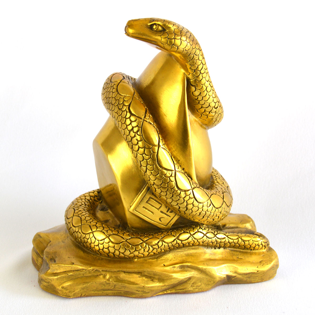 蛇 金運 銅製 置物 特大Size｜弁財天の使い・長寿と繁栄を象徴する風水