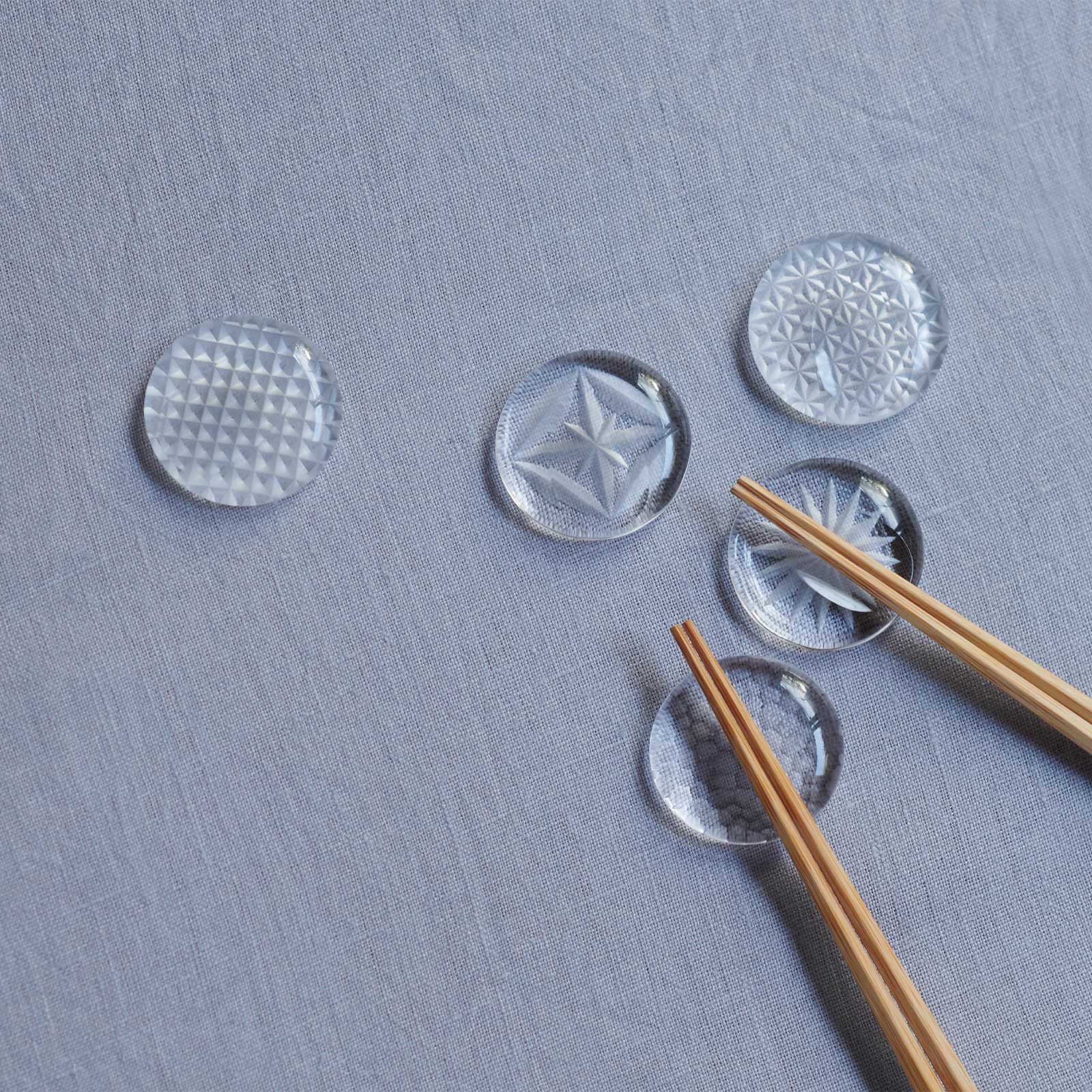 江戸切子のお箸置き：5個セット 桐箱入り GIFT | ガラス製品 | Sghr