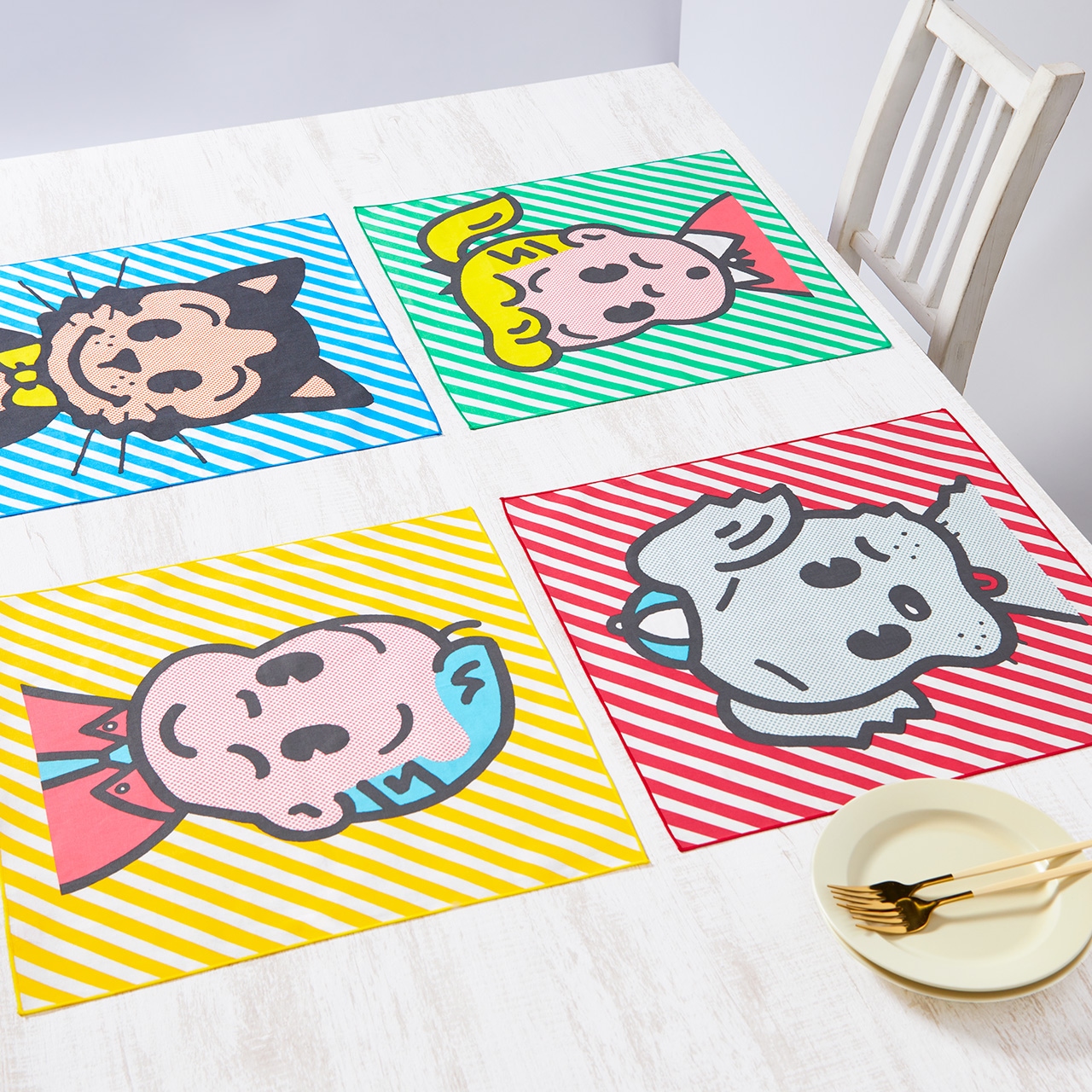 ランチョンマット CAT ブルー | 食器・キッチン | ソーダファウンテン