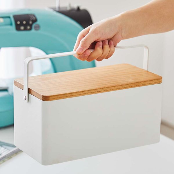 山崎実業 ソーイングボックス 裁縫箱 タワー ホワイト | メーカー