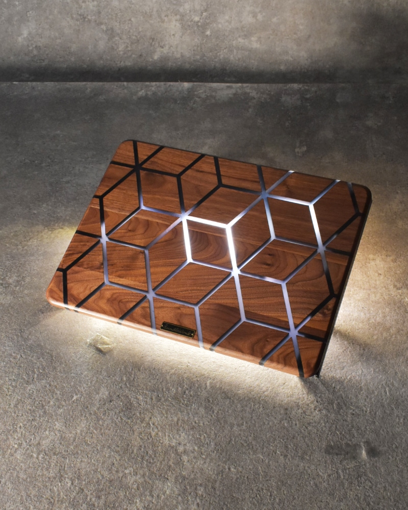 シェルフコンテナ25天板レール付き 三脚天板 ウォールナット＆レジン