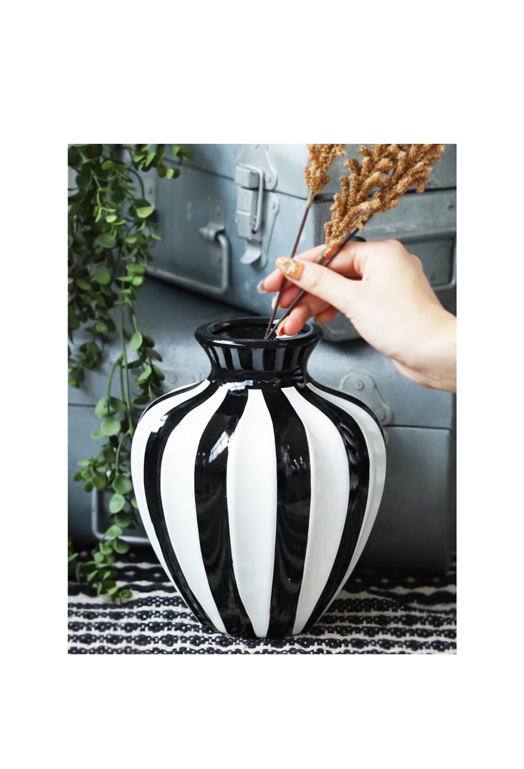 ストライプ柄 花瓶 Sサイズ Ssize インテリア 送料無料・メール便不可