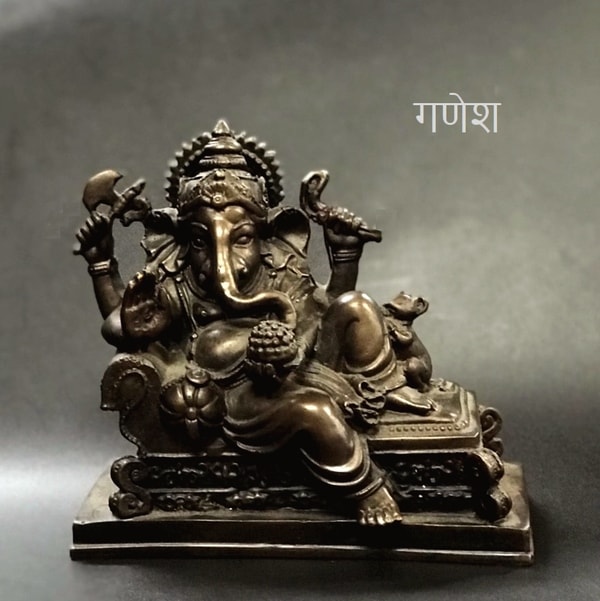 ガネーシャ像 富と商売と学問の神様／ヒンドゥー教の神様／【H14cm
