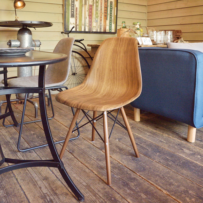 デザイン ダイニングチェア / 木目調 シェルチェア(木脚)｜ベッド