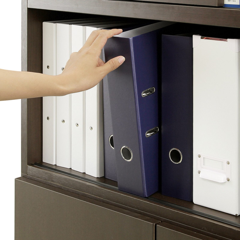 スライド扉付き書庫】/ 国産 木製 スライド扉付き書庫｜ベッド