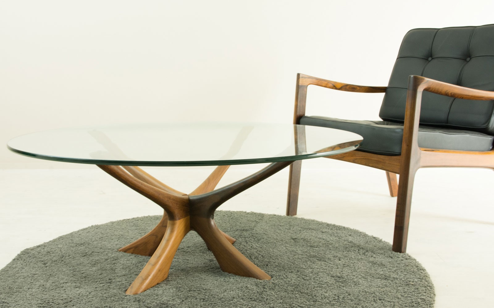 ガラステーブル ヴィッケルソ ローズウッド 北欧家具 通販 CLOVERSKY