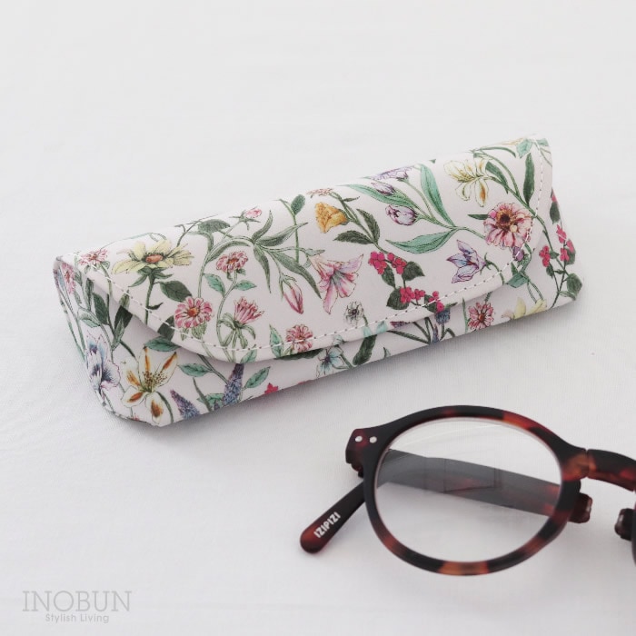 リバティ メガネケース 02 メグミ アイボリー フローレットロンドン