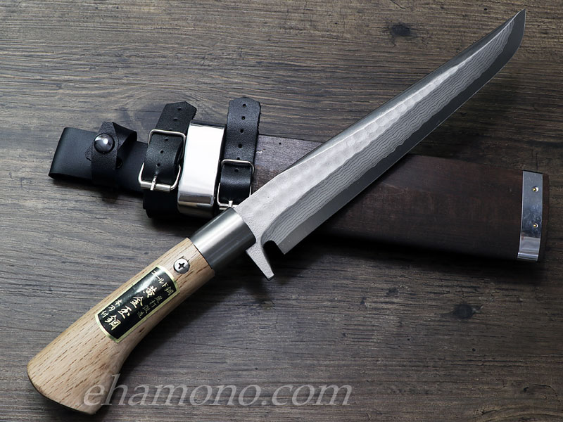 播州鍛冶・島谷秀一作【V金10号ダマスカス 猪 剣鉈210】