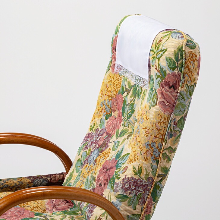 天然籐 リクライニングハイバック回転座椅子 サイドポケット付き ハイ