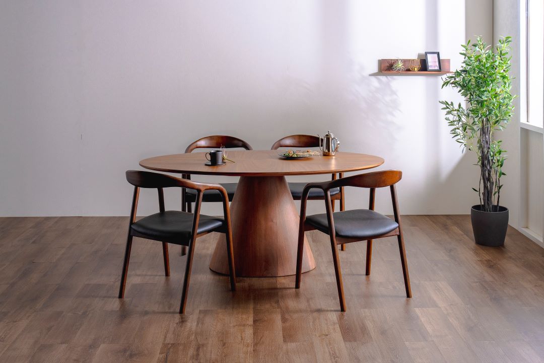 楕円形ダイニングテーブル サマリ 幅165cm ウォールナット/オーク