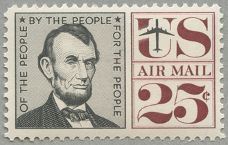 アメリカ 1960年航空切手 リンカーン25c - 趣味の切手専門店マルメイト
