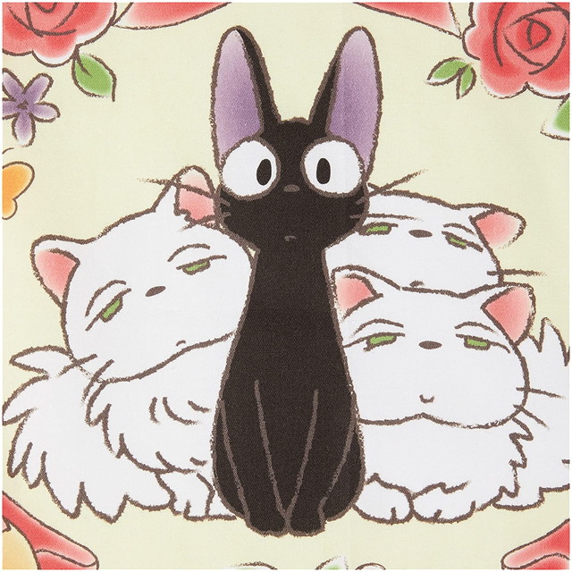 ジブリ 魔女の宅急便 ジジ フラワーアーチ ハンカチ/ランチクロス