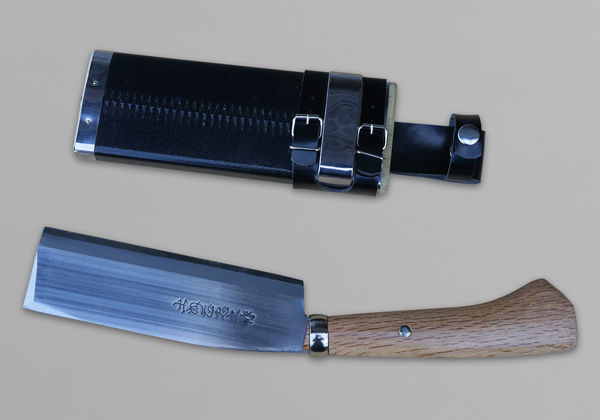 商品案内：腰鉈並幅レザー鞘入〈松本刃物〉