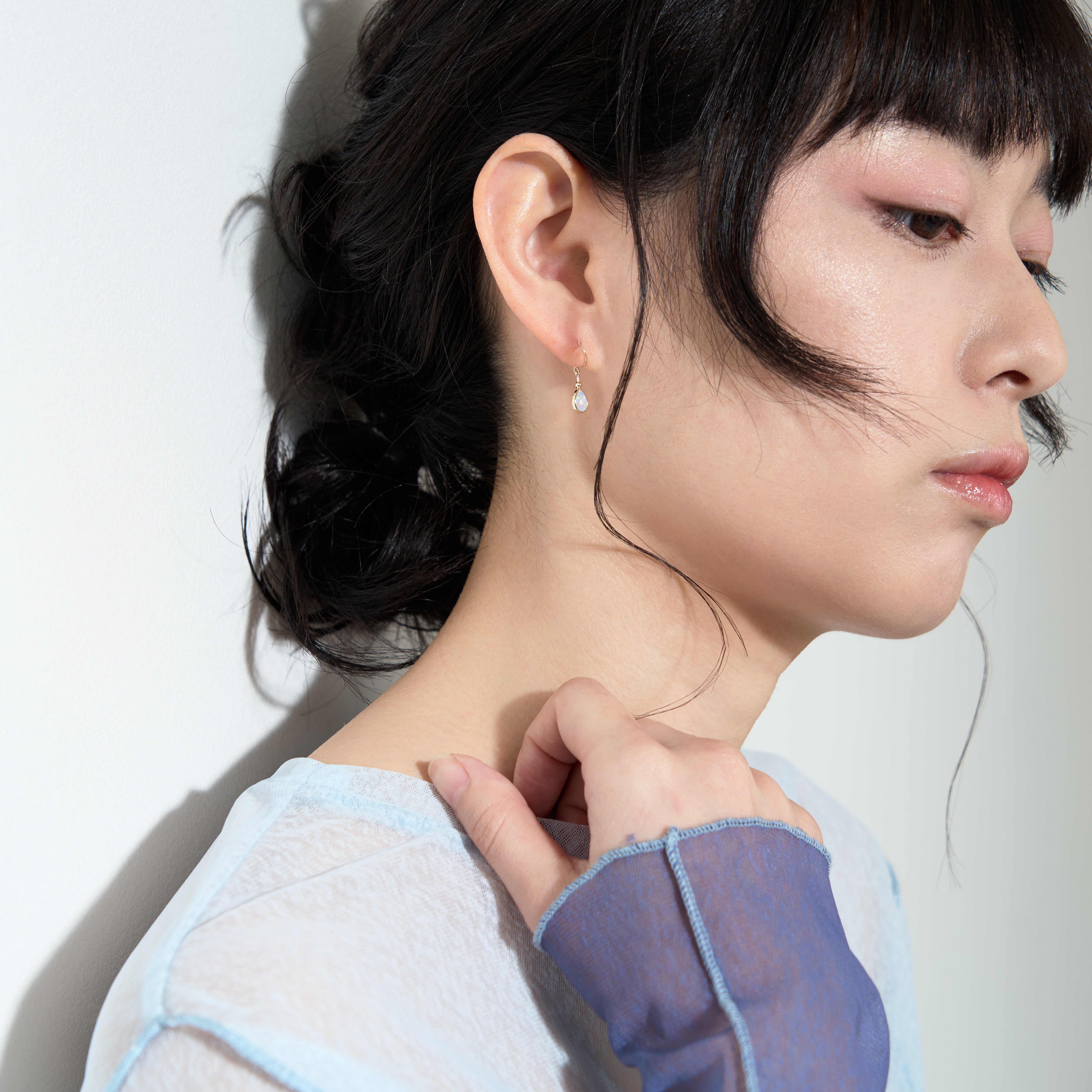 K10 オパール シンプル フックピアス- me.（エムイードット）