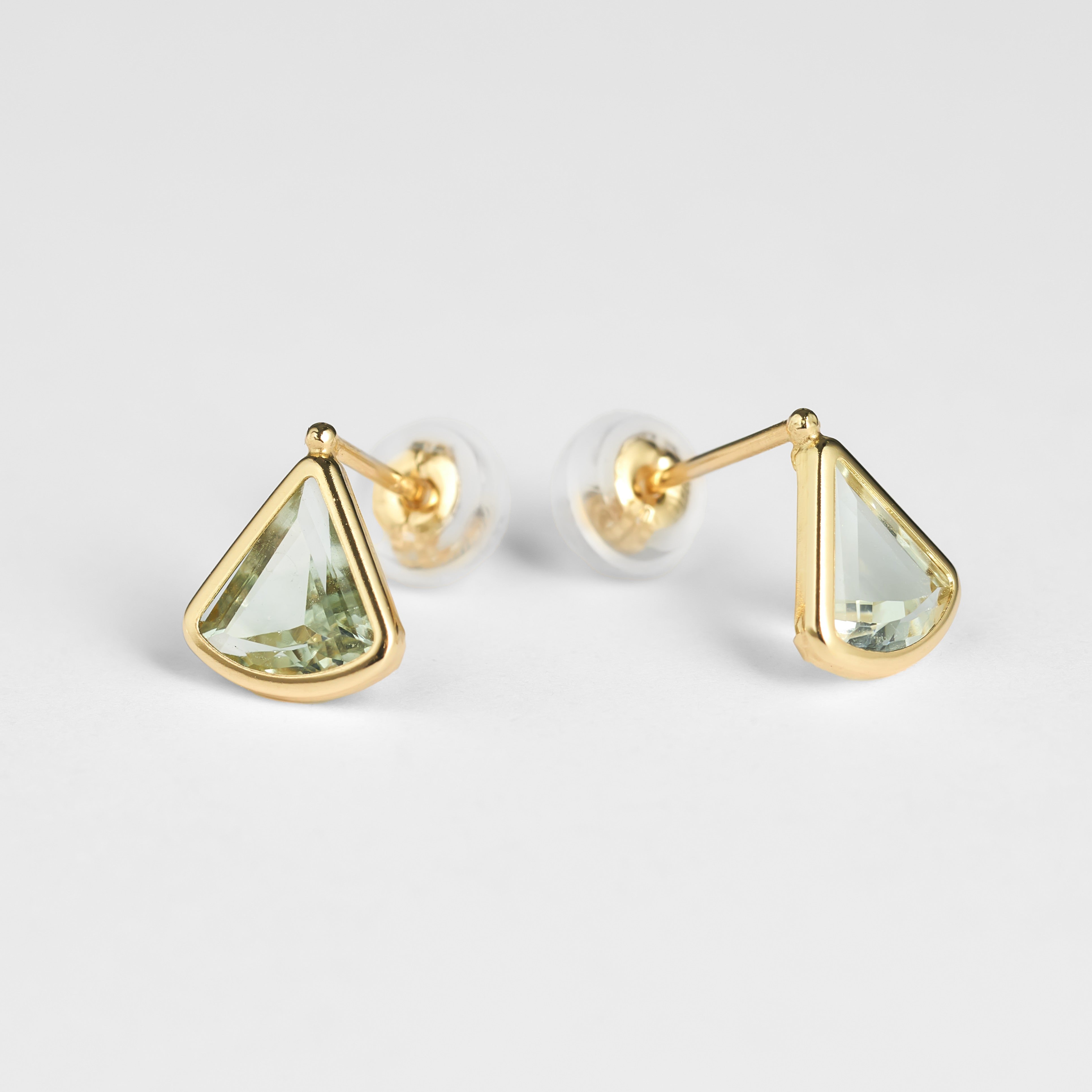 K10 青海波 スタッドピアス①（グリーンアメジスト）- me.（エムイー