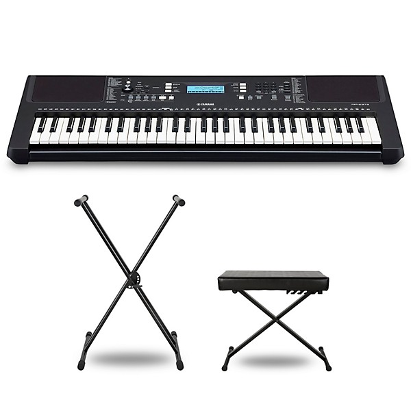Yamaha PSR-E373 Portable Keyboard With Power Adapter Essentials