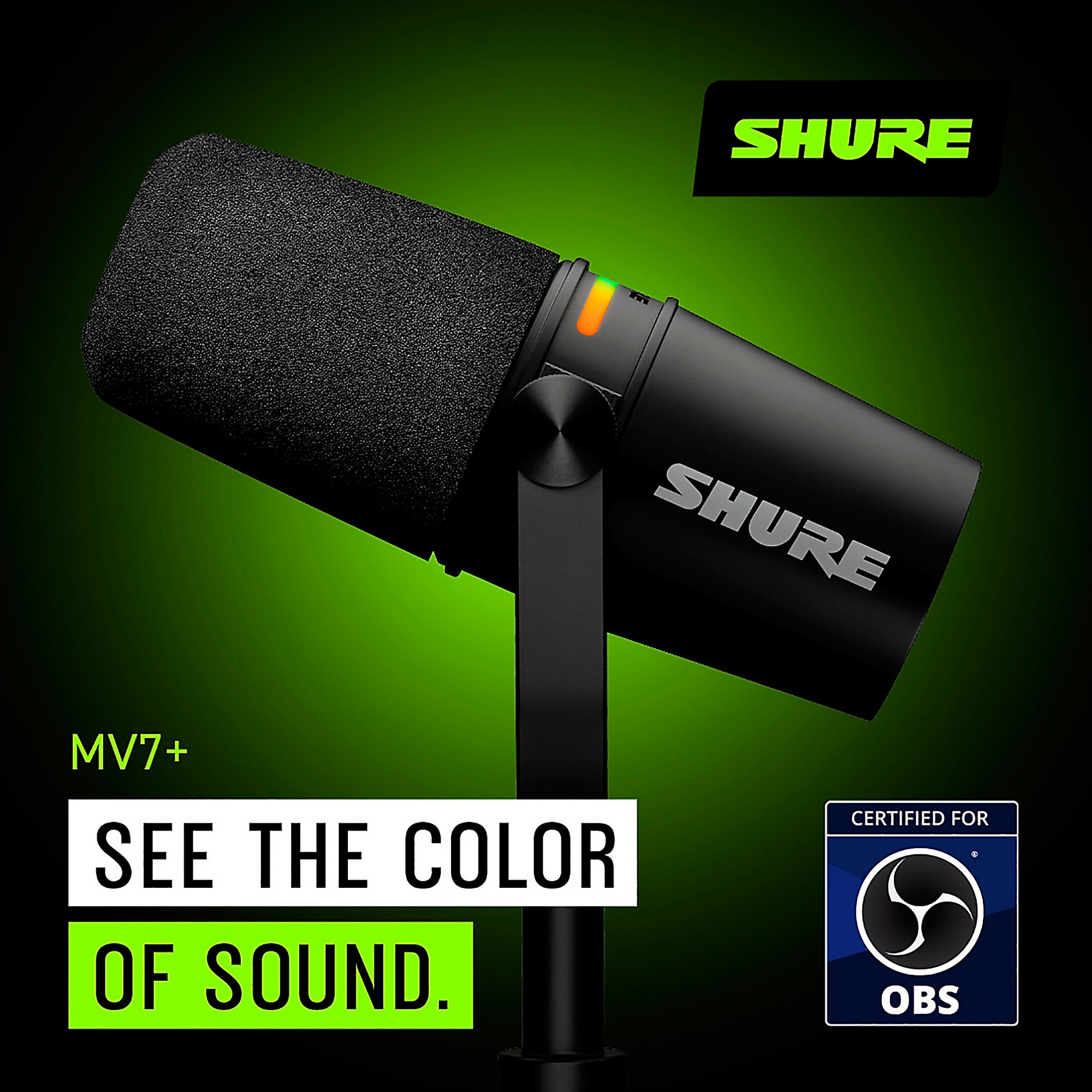 Shure MV7+ Podcast Kit With Stand | Music & Arts