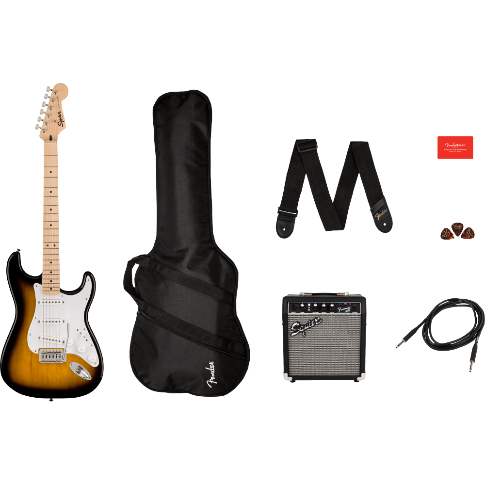 Squier Sonic Stratocaster Pack - 2-Color Sunburst - 717669816506